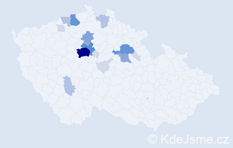 Příjmení: 'Kulič', počet výskytů 55 v celé ČR