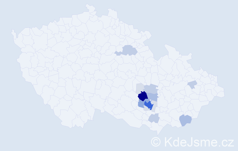 Příjmení: 'Bělušová', počet výskytů 57 v celé ČR