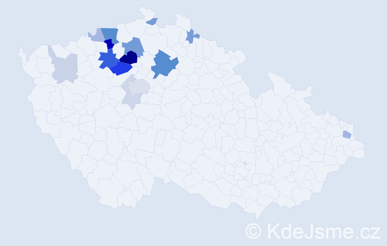 Příjmení: 'Tymich', počet výskytů 43 v celé ČR