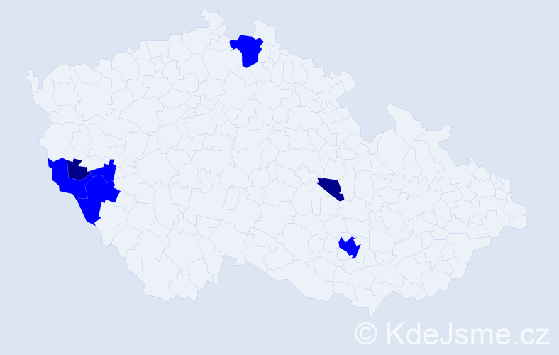 Příjmení: 'Utz', počet výskytů 9 v celé ČR