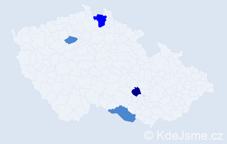 Příjmení: 'Halala', počet výskytů 16 v celé ČR