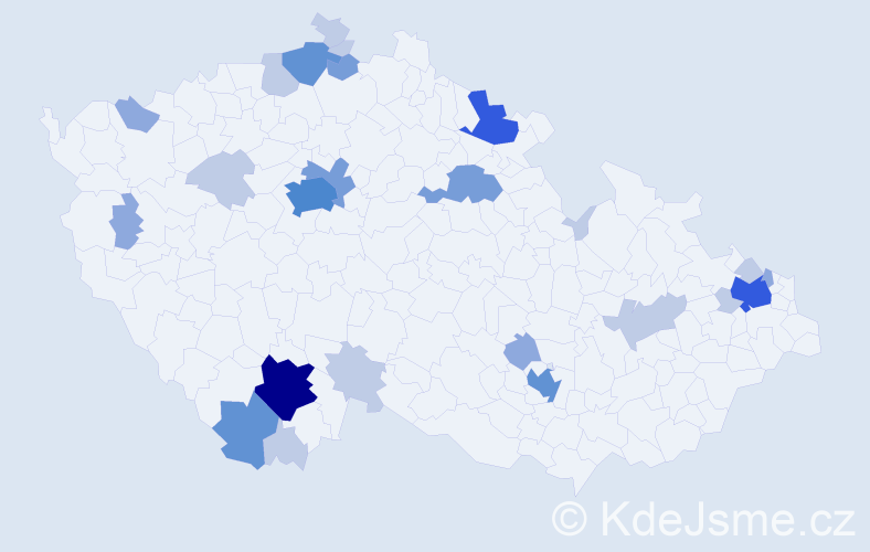 Příjmení: 'Bobrová', počet výskytů 66 v celé ČR