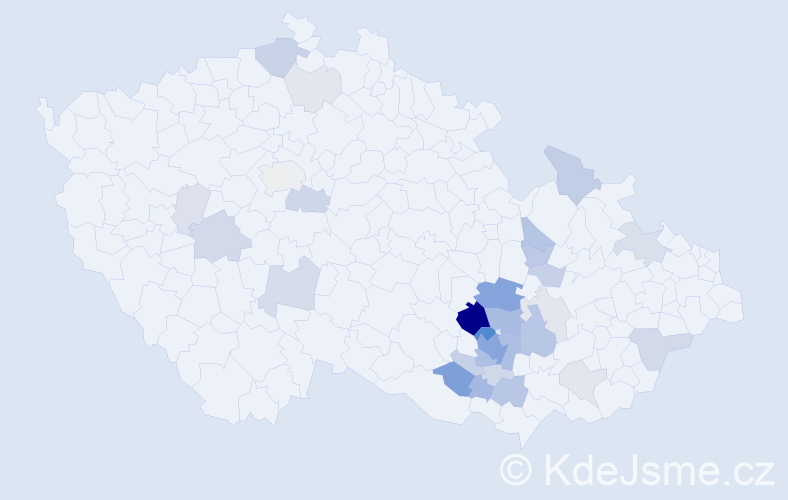 Příjmení: 'Plevač', počet výskytů 96 v celé ČR