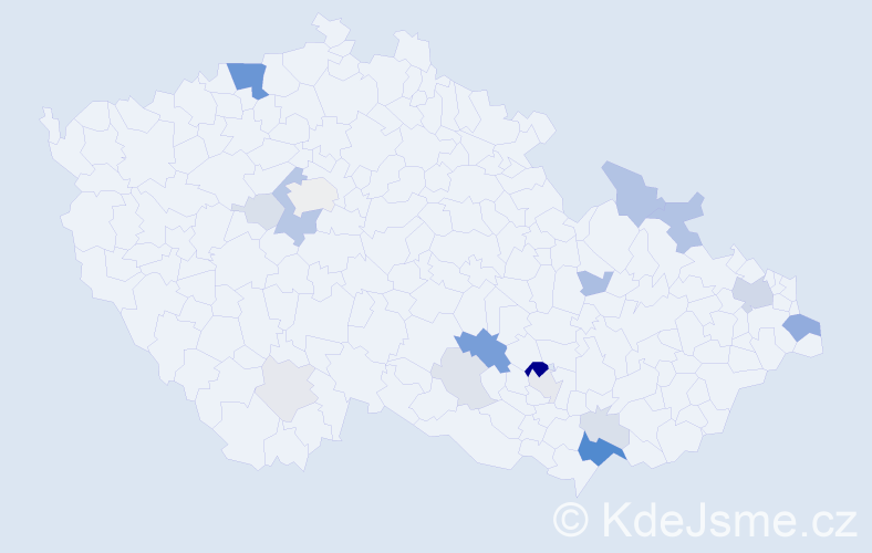 Příjmení: 'Koštoval', počet výskytů 61 v celé ČR