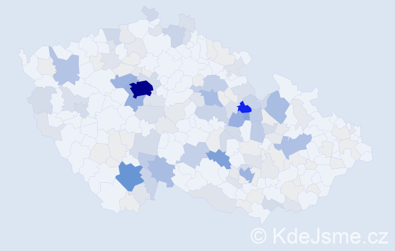 Příjmení: 'Pávková', počet výskytů 603 v celé ČR
