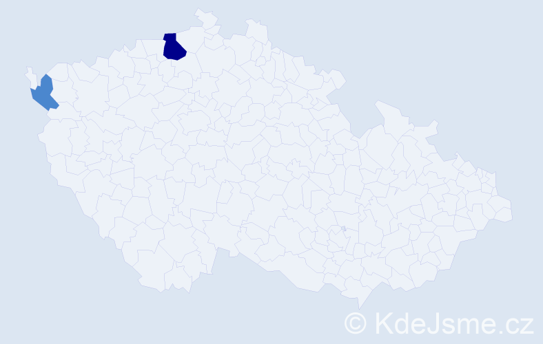 Příjmení: 'Domján', počet výskytů 4 v celé ČR