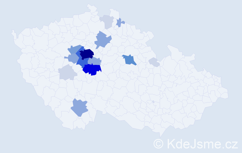 Příjmení: 'Zderadičková', počet výskytů 59 v celé ČR