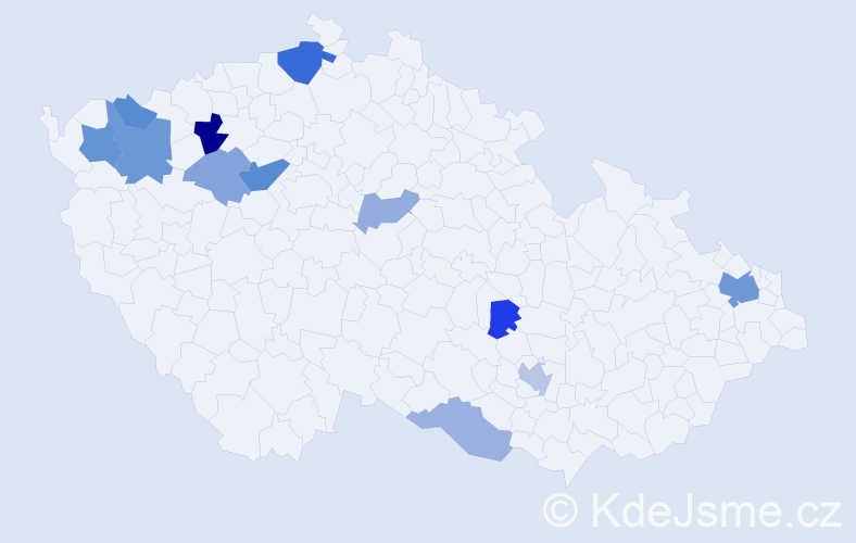 Příjmení: 'Bauchnerová', počet výskytů 24 v celé ČR
