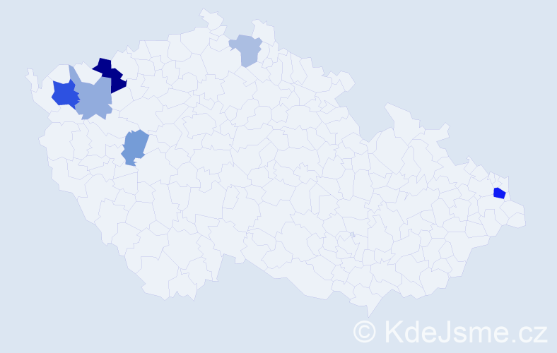 Příjmení: 'Durbák', počet výskytů 13 v celé ČR