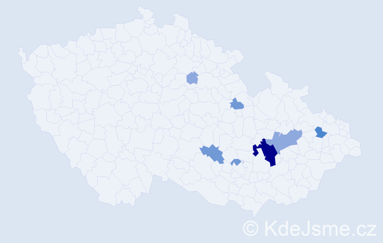 Příjmení: 'Auxtová', počet výskytů 17 v celé ČR
