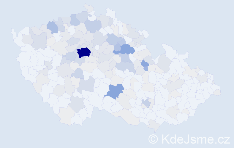 Příjmení: 'Kubišta', počet výskytů 727 v celé ČR