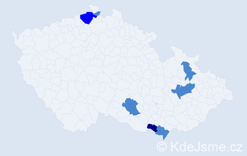 Příjmení: 'Kyler', počet výskytů 10 v celé ČR