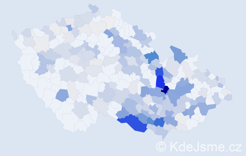 Příjmení: 'Vodák', počet výskytů 728 v celé ČR