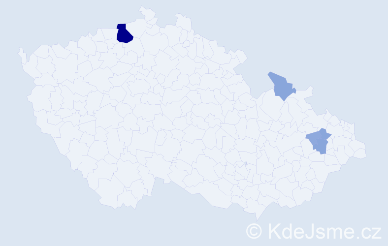 Příjmení: 'Pocedič', počet výskytů 16 v celé ČR