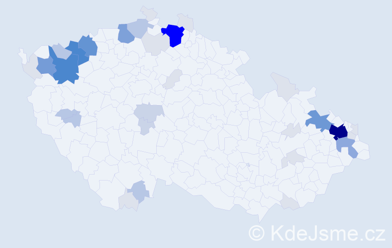 Příjmení: 'Šugar', počet výskytů 142 v celé ČR