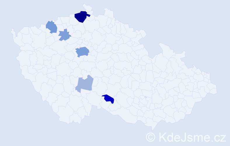 Příjmení: 'Vobnášil', počet výskytů 27 v celé ČR