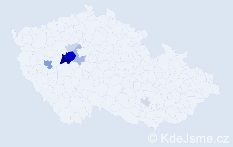 Příjmení: 'Hebeda', počet výskytů 21 v celé ČR