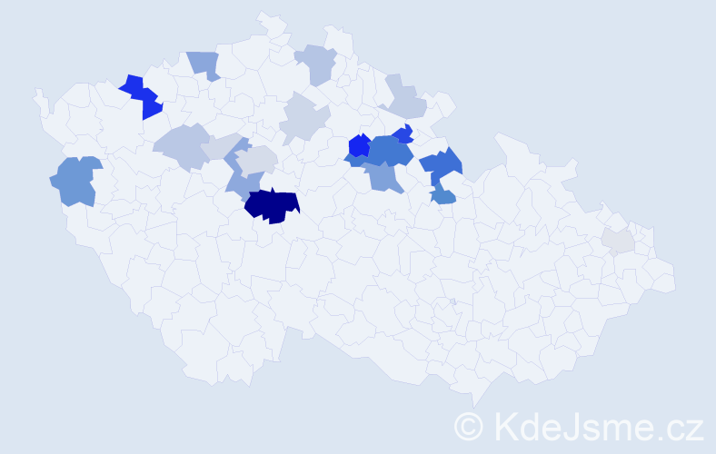 Příjmení: 'Srdínková', počet výskytů 57 v celé ČR