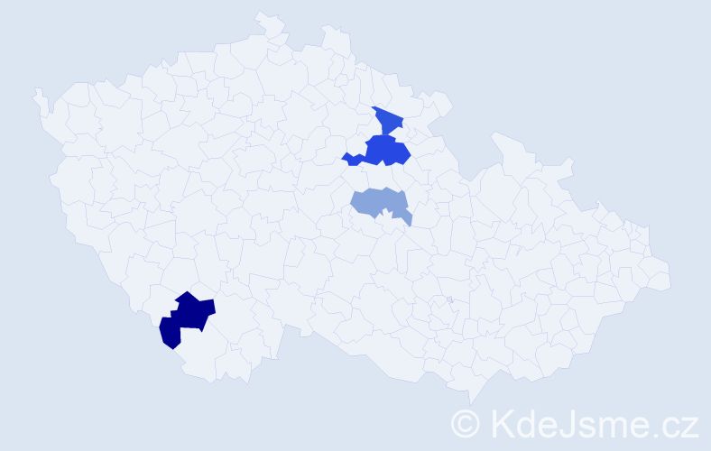 Příjmení: 'Parajová', počet výskytů 16 v celé ČR