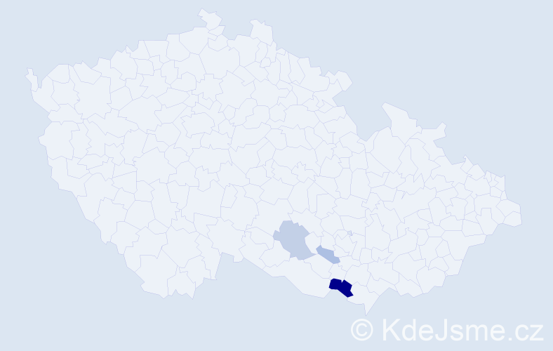 Příjmení: 'Mikulanec', počet výskytů 9 v celé ČR