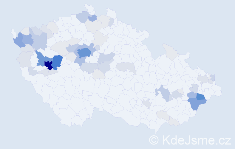 Příjmení: 'Baslová', počet výskytů 286 v celé ČR