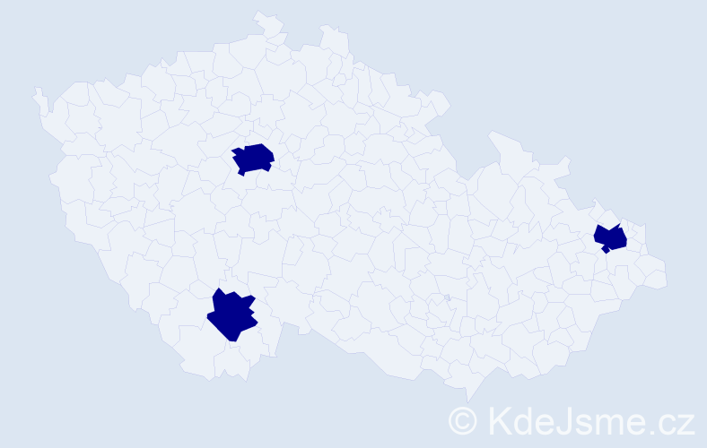 Příjmení: 'Trajkovová', počet výskytů 3 v celé ČR