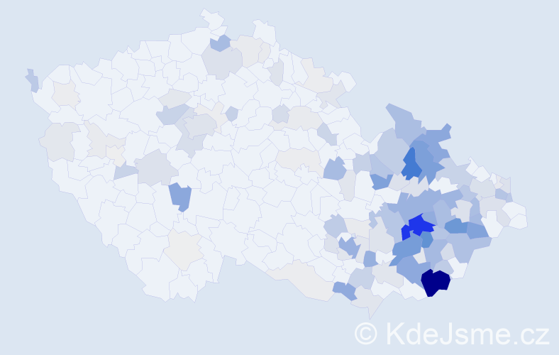 Příjmení: 'Ondrušková', počet výskytů 504 v celé ČR