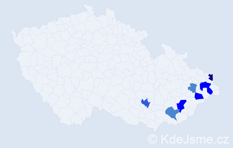 Příjmení: 'Martyčák', počet výskytů 24 v celé ČR