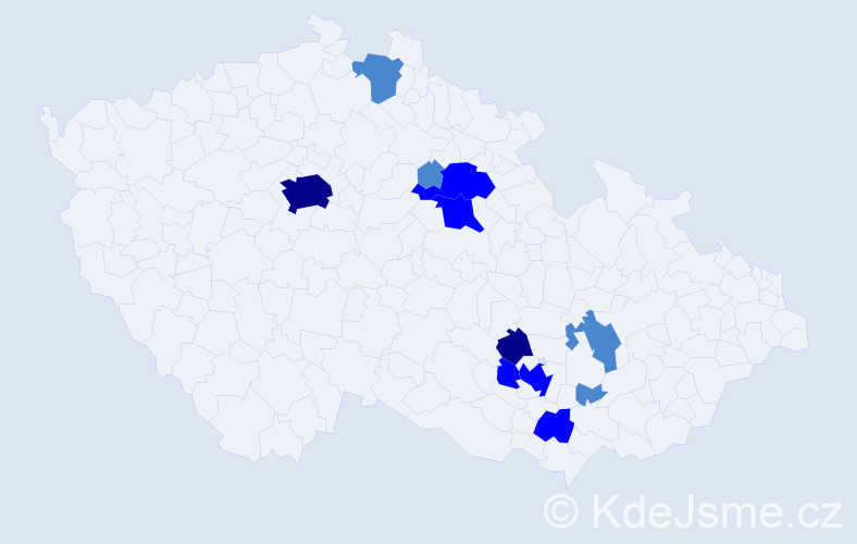 Příjmení: 'Čadík', počet výskytů 20 v celé ČR