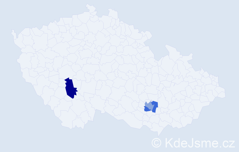 Příjmení: 'Tošič', počet výskytů 8 v celé ČR