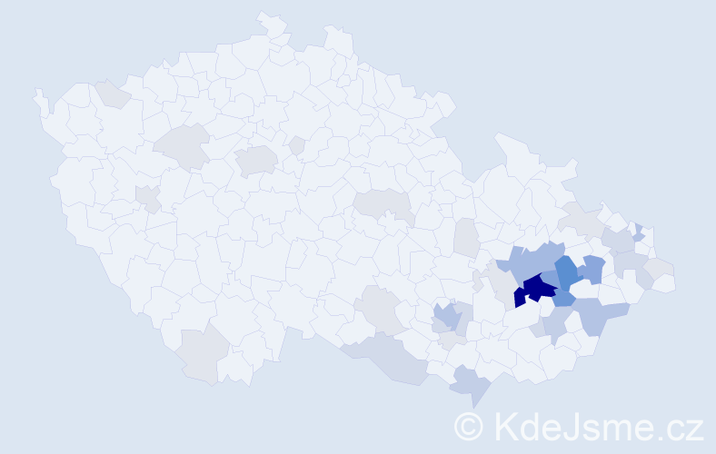 Příjmení: 'Sehnálková', počet výskytů 119 v celé ČR