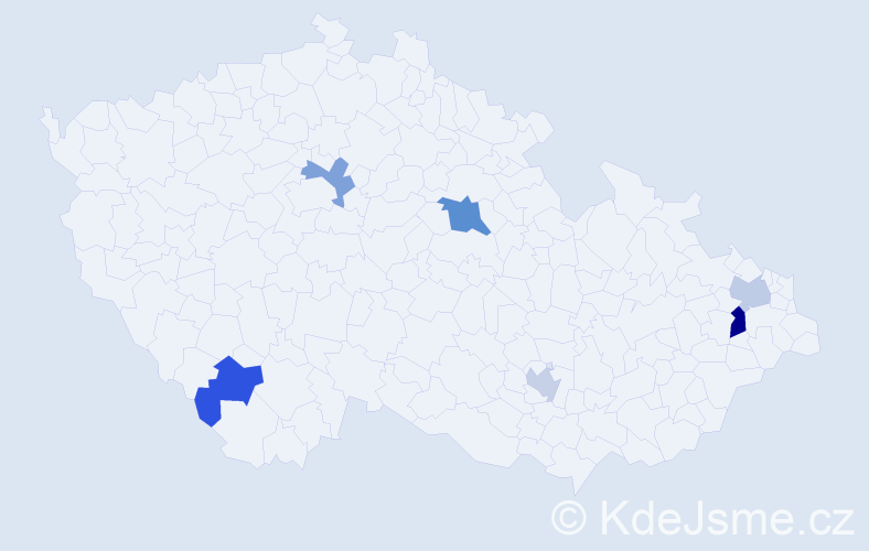 Příjmení: 'Elliott', počet výskytů 8 v celé ČR