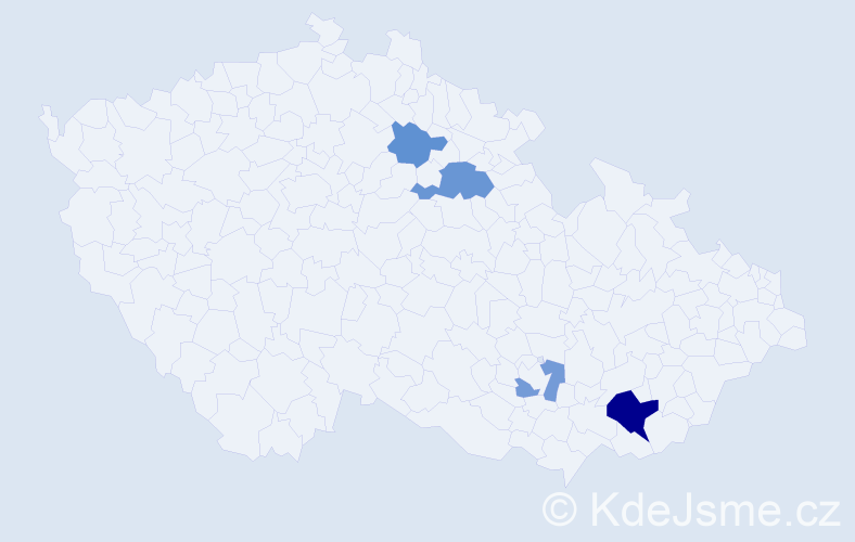 Příjmení: 'Kintlerová', počet výskytů 8 v celé ČR