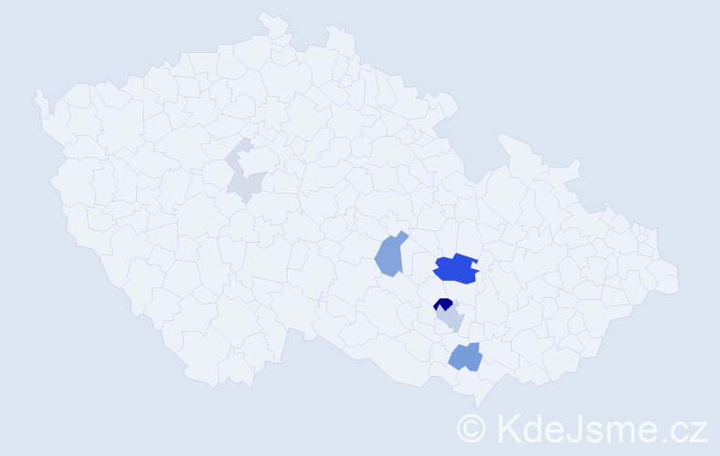 Příjmení: 'Meduňa', počet výskytů 19 v celé ČR