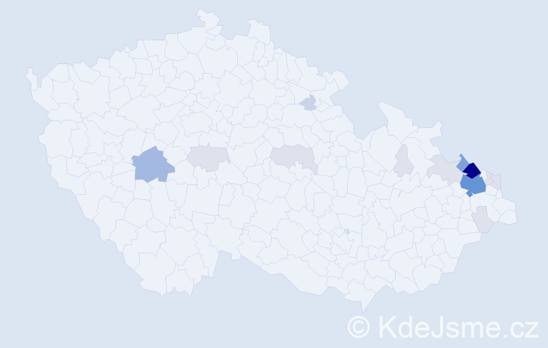 Příjmení: 'Pustelníková', počet výskytů 56 v celé ČR