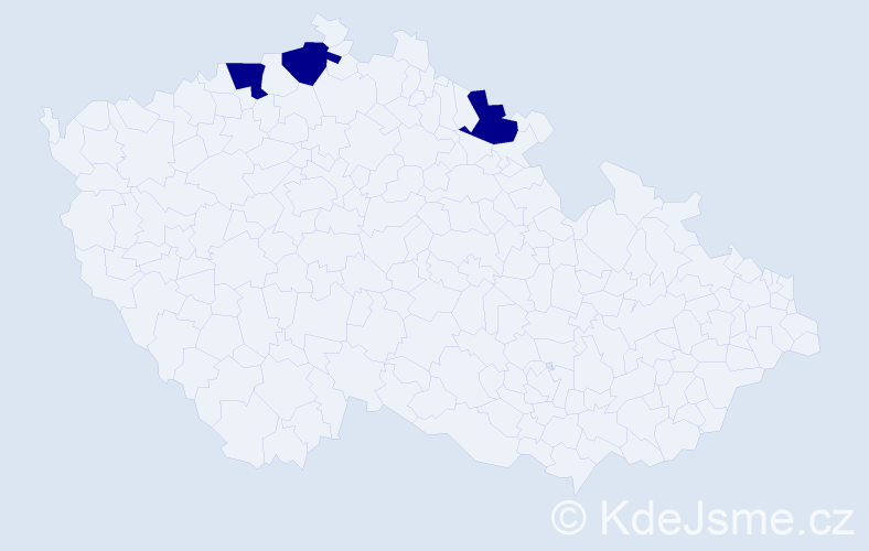 Příjmení: 'Klimčenková', počet výskytů 3 v celé ČR