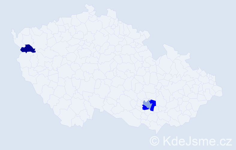 Příjmení: 'Kuschel', počet výskytů 5 v celé ČR