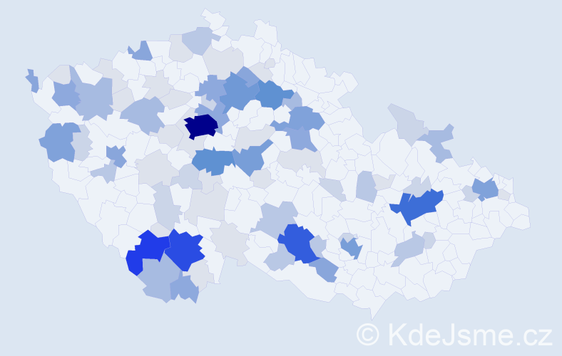 Příjmení: 'Muška', počet výskytů 299 v celé ČR