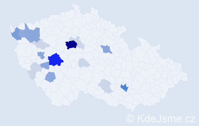 Příjmení: 'Nesveda', počet výskytů 57 v celé ČR