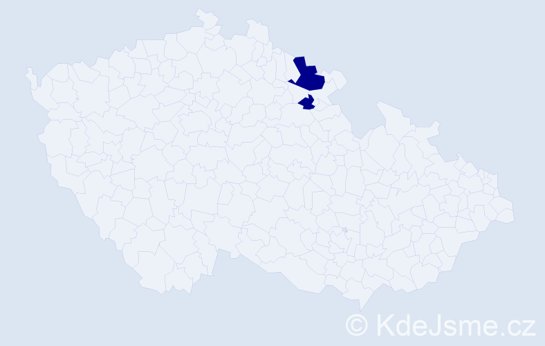 Příjmení: 'Čomó', počet výskytů 2 v celé ČR