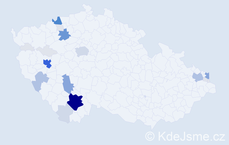 Příjmení: 'Bugošová', počet výskytů 106 v celé ČR