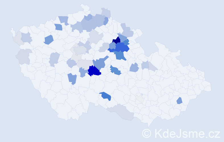 Příjmení: 'Brzek', počet výskytů 165 v celé ČR