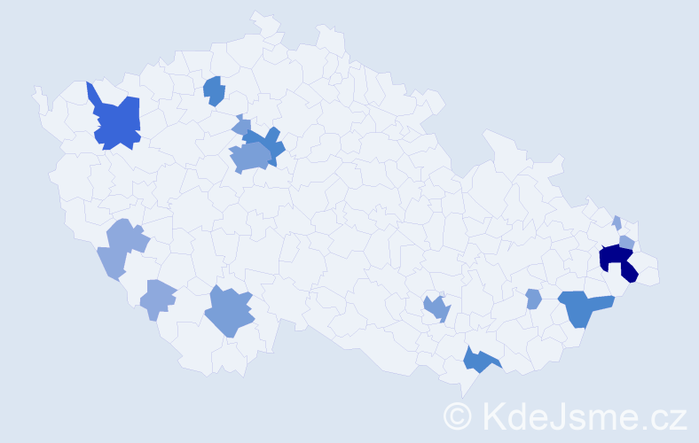 Příjmení: 'Gašková', počet výskytů 37 v celé ČR