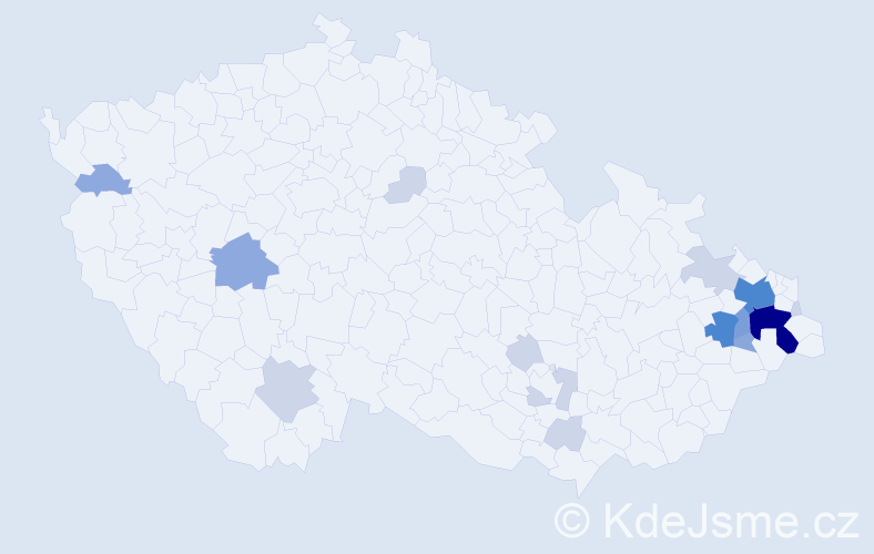 Příjmení: 'Skurka', počet výskytů 46 v celé ČR