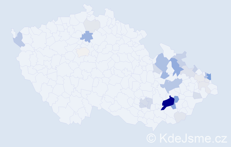 Příjmení: 'Majdová', počet výskytů 105 v celé ČR
