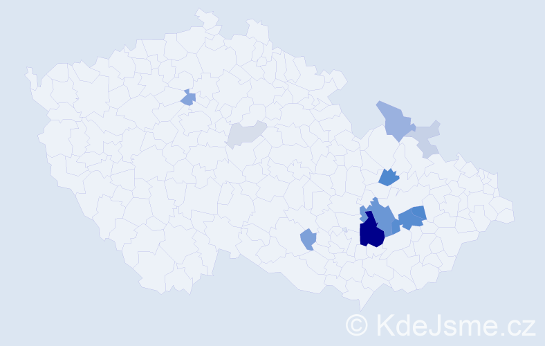 Příjmení: 'Frgál', počet výskytů 43 v celé ČR