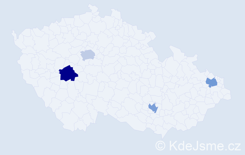 Příjmení: 'Mulinka', počet výskytů 4 v celé ČR