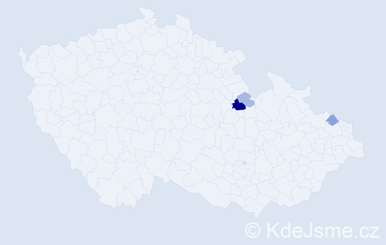 Příjmení: 'Ralik', počet výskytů 9 v celé ČR