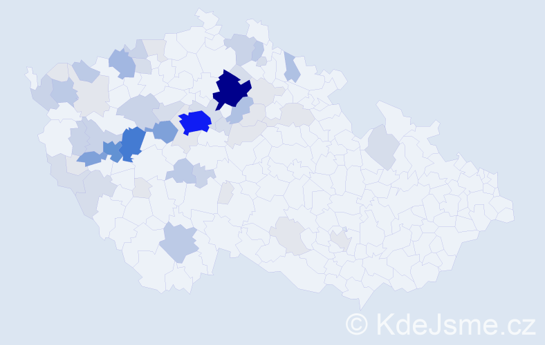 Příjmení: 'Mulač', počet výskytů 209 v celé ČR