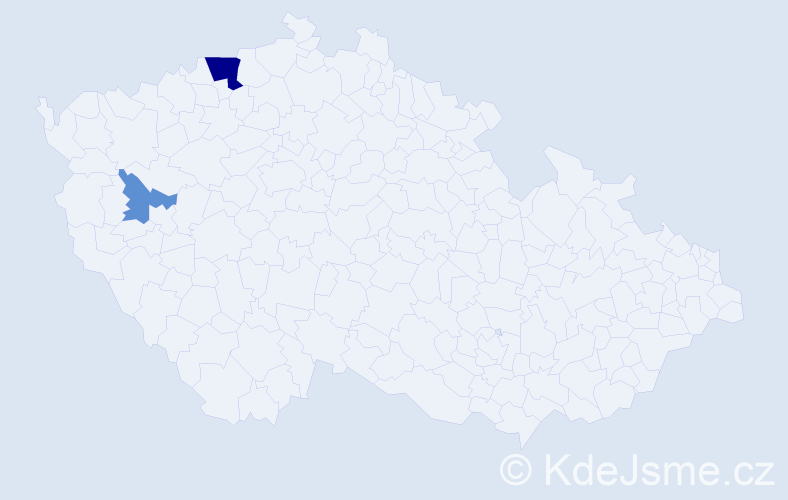 Příjmení: 'Langfellnerová', počet výskytů 5 v celé ČR